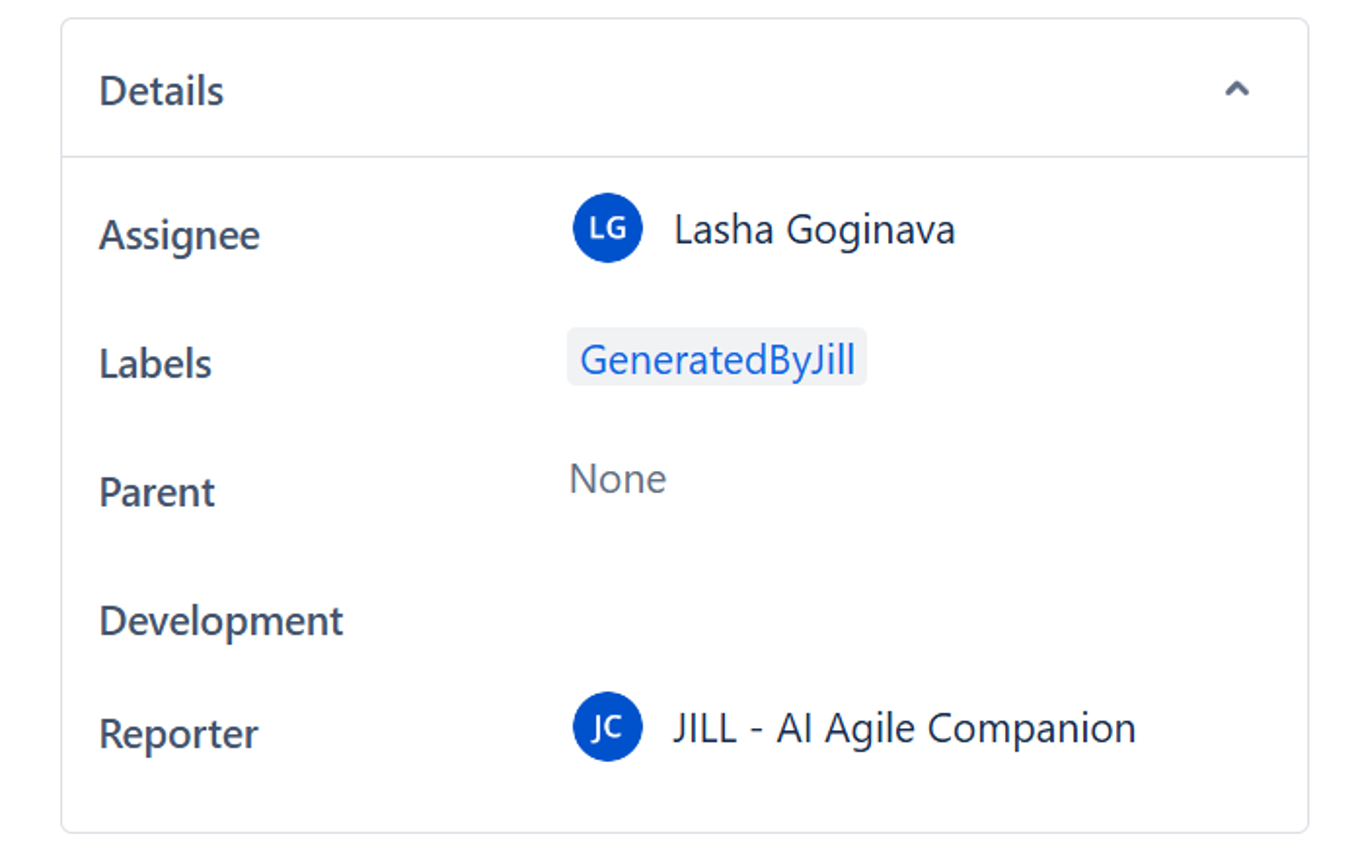 Task details showing assignee